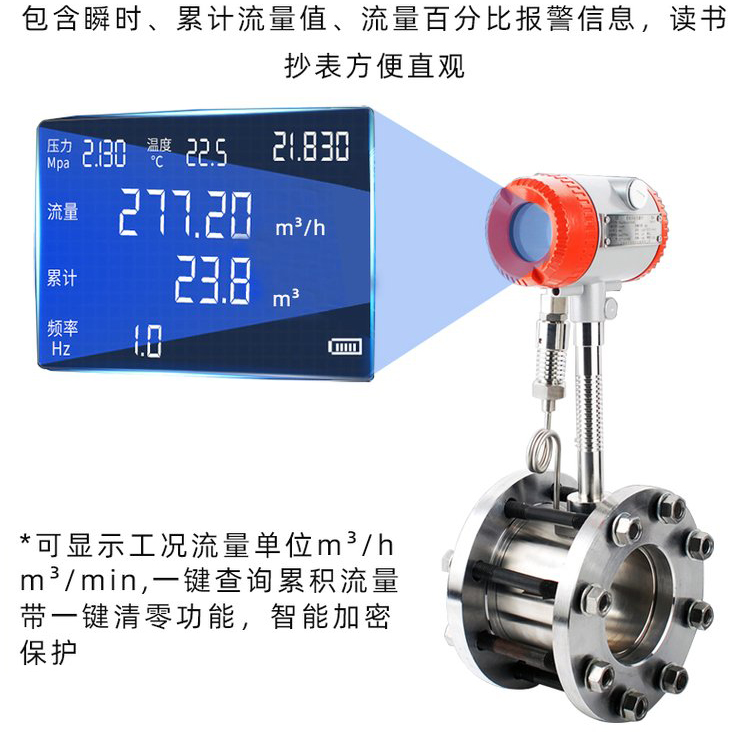 蒸汽渦街流量計液晶顯示圖